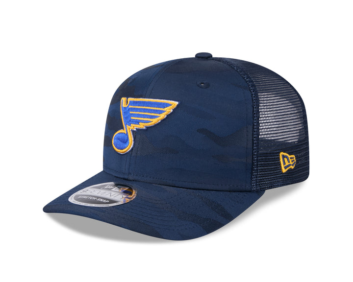 NEW ERA 970 ST. LOUIS BLUES NAVY CAMO MESH STRETCH SNAPBACK Hat New Era   