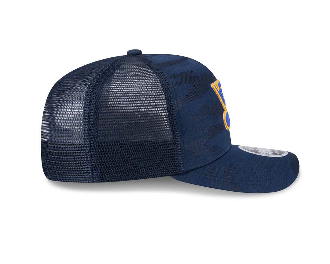 NEW ERA 970 ST. LOUIS BLUES NAVY CAMO MESH STRETCH SNAPBACK Hat New Era   