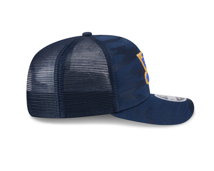 NEW ERA 970 ST. LOUIS BLUES NAVY CAMO MESH STRETCH SNAPBACK Hat New Era   