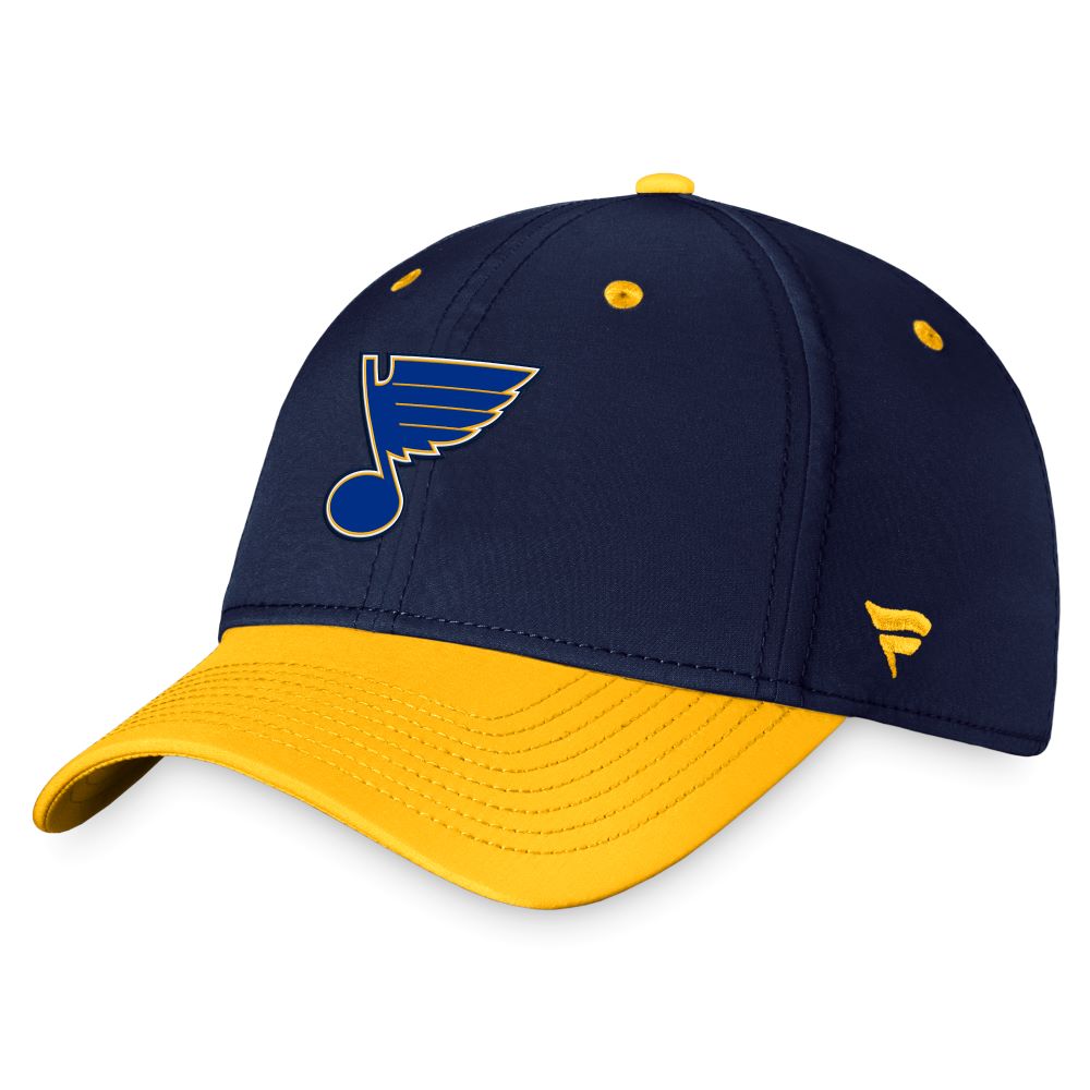 2023 ST. LOUIS BLUES FANATICS AUTHENTIC PRO RINK FLEX - NAVY/GOLD Hat Fanatics   
