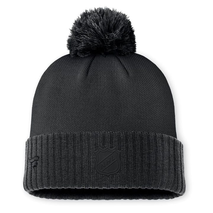 ST. LOUIS BLUES FANATICS AUTHENTIC PRO TONAL POM KNIT - BLACK Knit Fanatics   