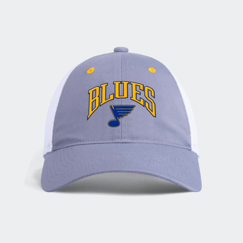 ST. LOUIS BLUES ADIDAS ARCH MESH STRAPBACK HAT - GREY Hat adidas   