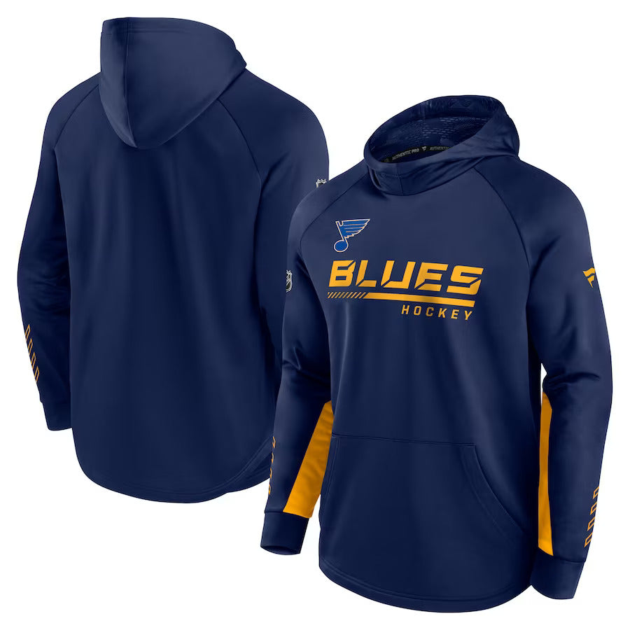 St. Louis Blues Fanatics Authentic Pro Locker Room Hoodie - Navy