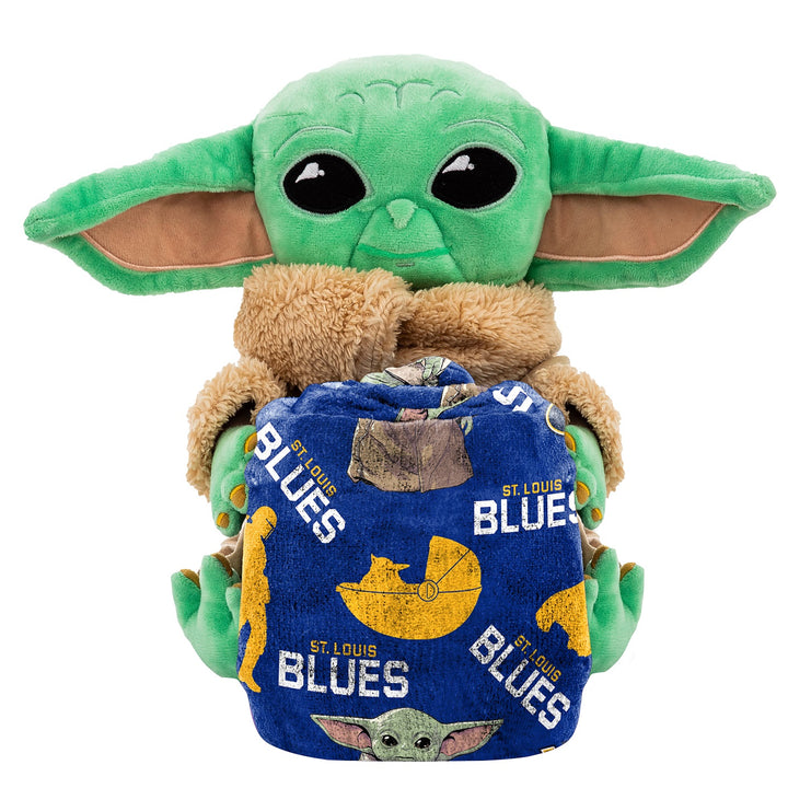ST. LOUIS BLUES BABY YODA HUGGER FLEECE BLANKET Novelties STL Authentics   
