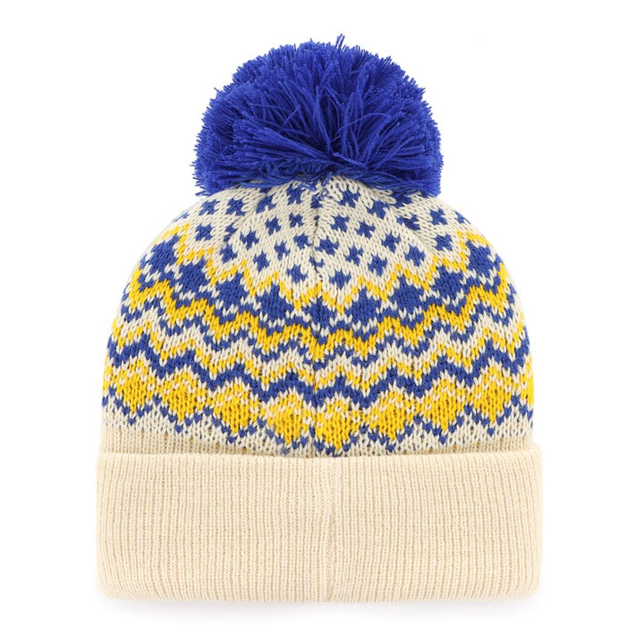 ST. LOUIS BLUES '47 LADIES ELSA STRIPED POM KNIT - NATURAL Knit '47 Brand   