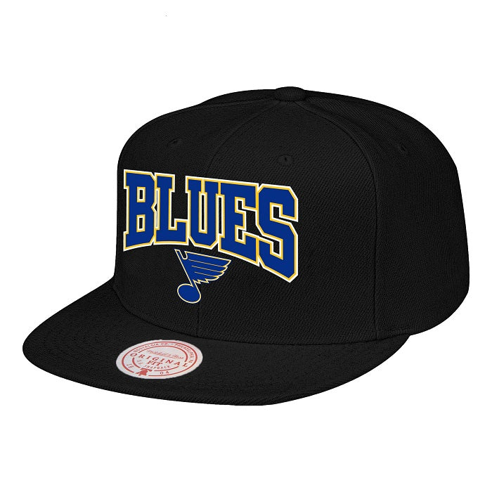 ST. LOUIS BLUES MITCHELL & NESS NOTE SNAPBACK HAT - BLACK