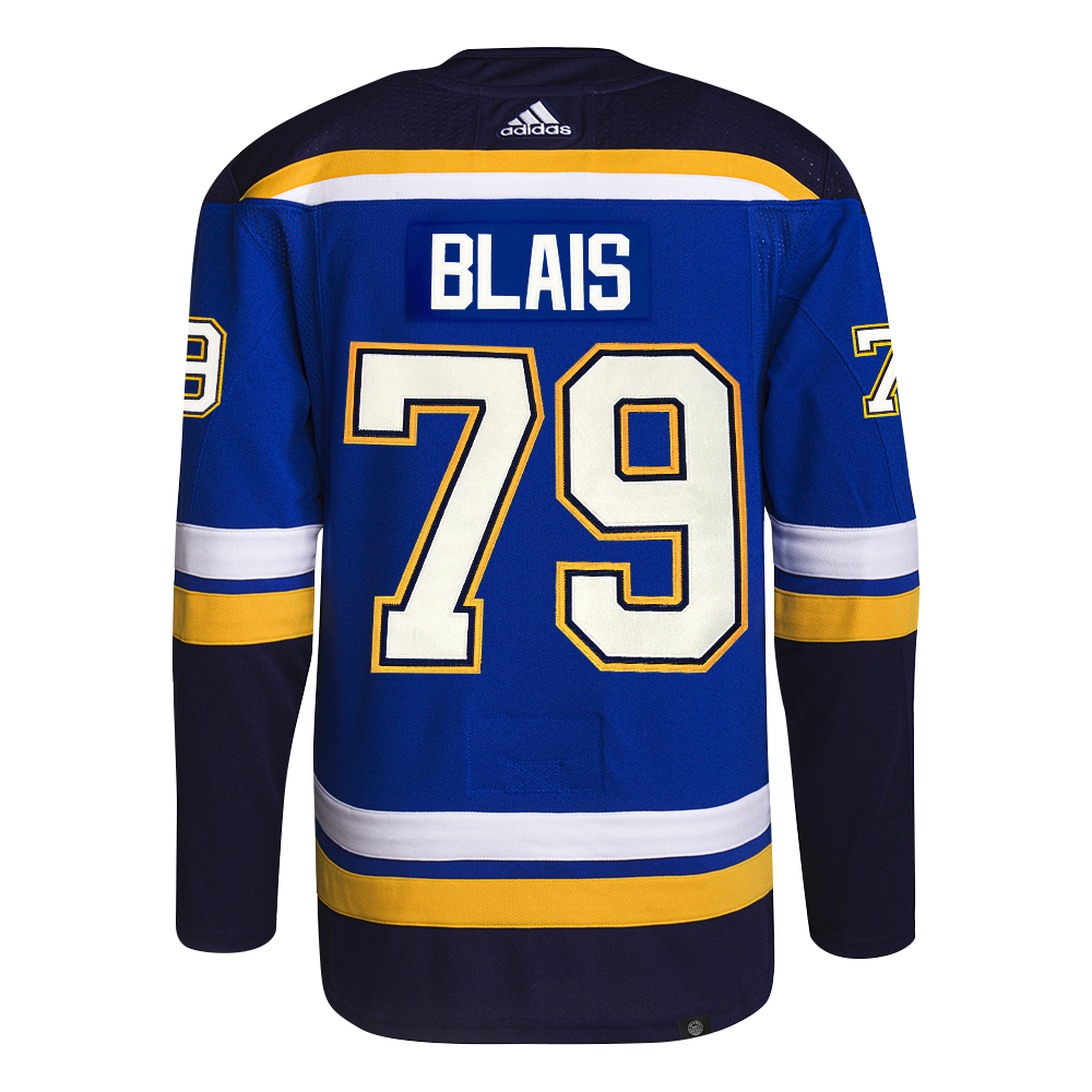 ST. LOUIS BLUES ADIDAS AUTHENTIC PRO-STITCH BLAIS #79 HOME JERSEY - BLUE Jersey adidas   