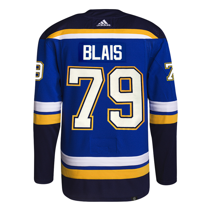 ST. LOUIS BLUES ADIDAS AUTHENTIC PRO-STITCH BLAIS #79 HOME JERSEY - BLUE Jersey adidas   