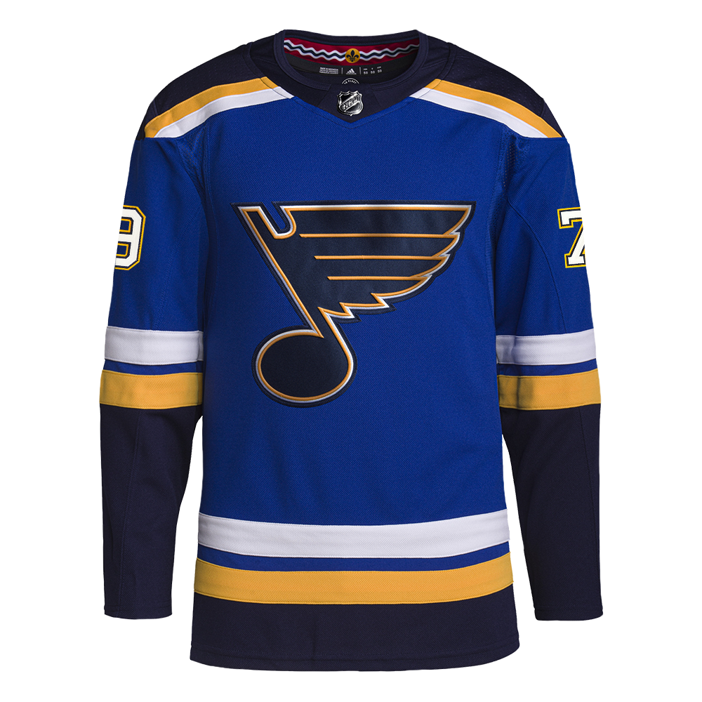 ST. LOUIS BLUES ADIDAS AUTHENTIC PRO-STITCH BLAIS #79 HOME JERSEY - BLUE Jersey adidas   