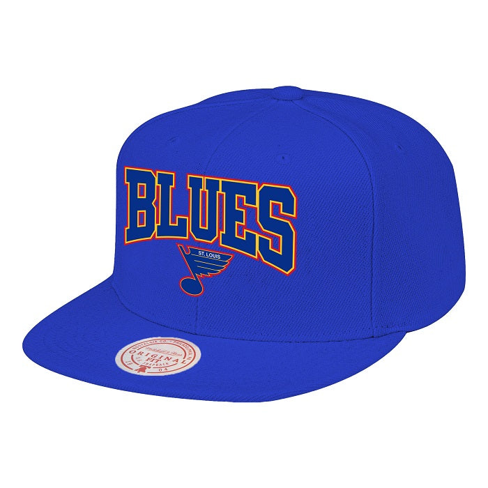 ST. LOUIS BLUES MITCHELL & NESS NOTE SNAPBACK HAT - ROYAL