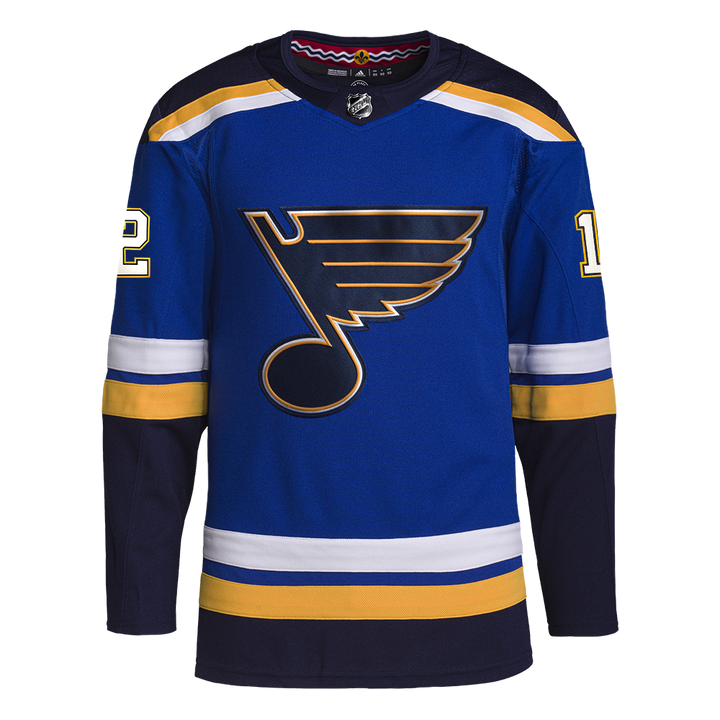 ST. LOUIS BLUES AUTHENTIC PRO-STITCH ADIDAS KEVIN HAYES HOME JERSEY - BLUE