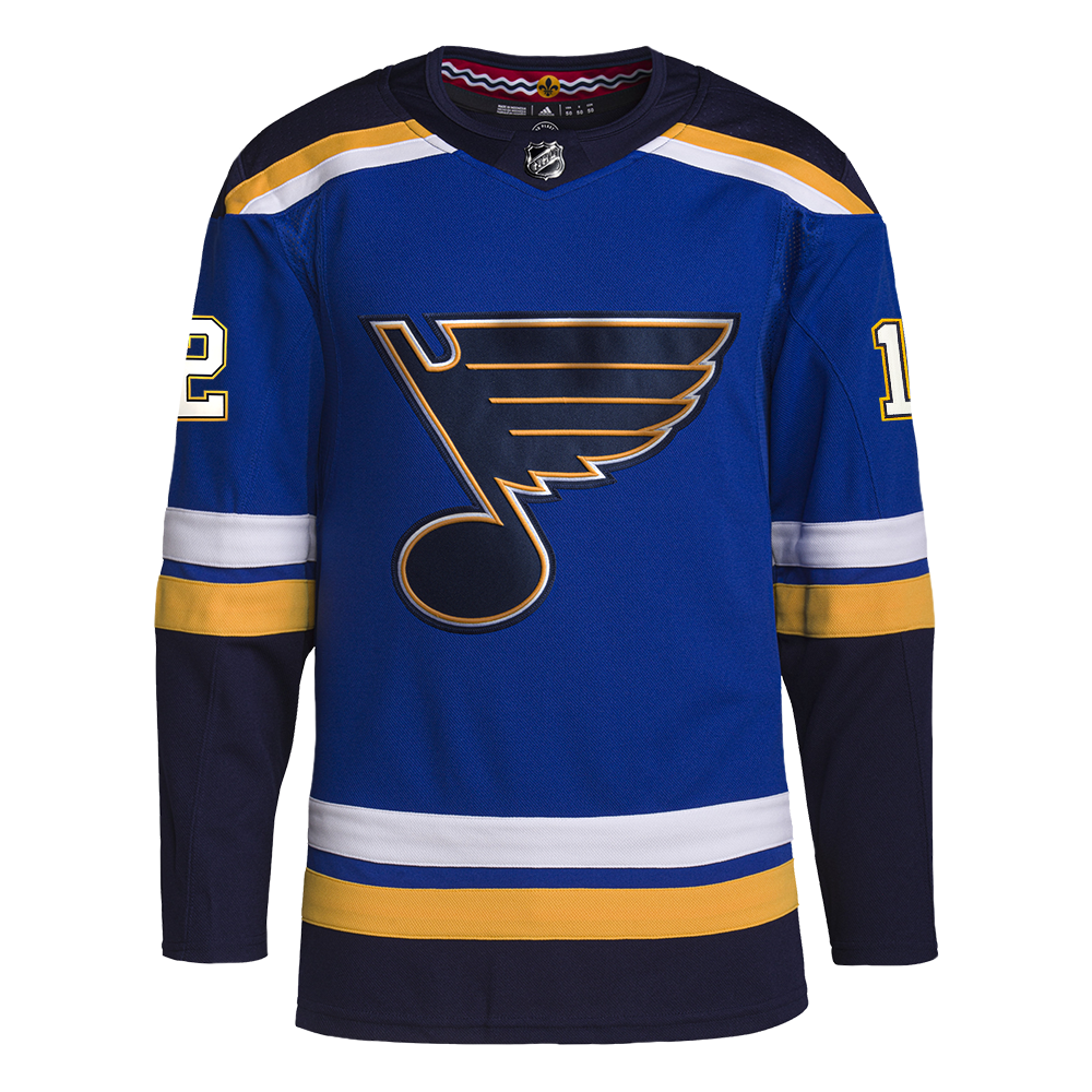 ST. LOUIS BLUES AUTHENTIC PRO STITCH ADIDAS KEVIN HAYES HOME