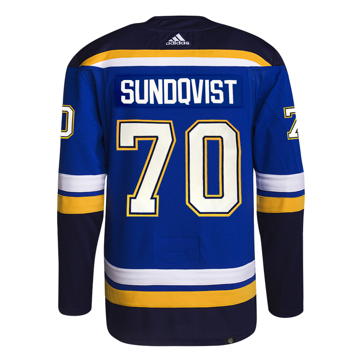 ST. LOUIS BLUES AUTHENTIC SUNDQVIST #70 HOME PRO-STITCH JERSEY - BLUE Jersey adidas   