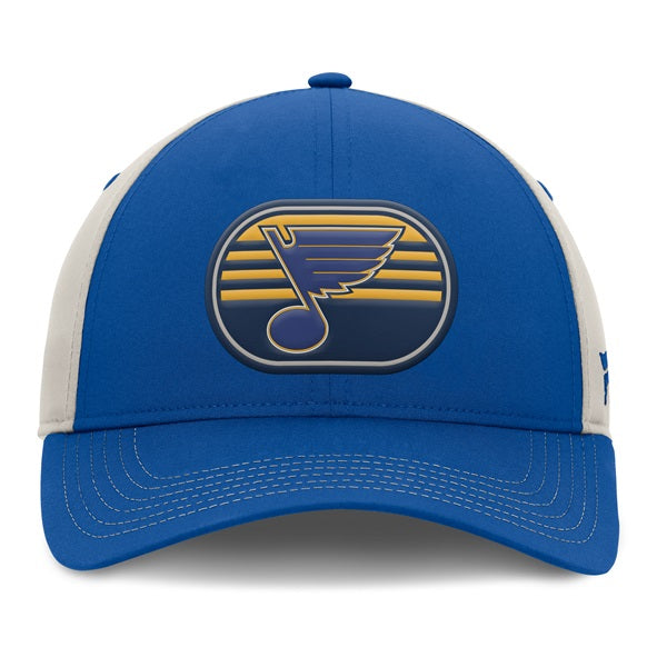 ST. LOUIS BLUES FANATICS OVAL PLAYOFF SNAPBACK - ROYAL WHITE Adjustable Cap Fanatics