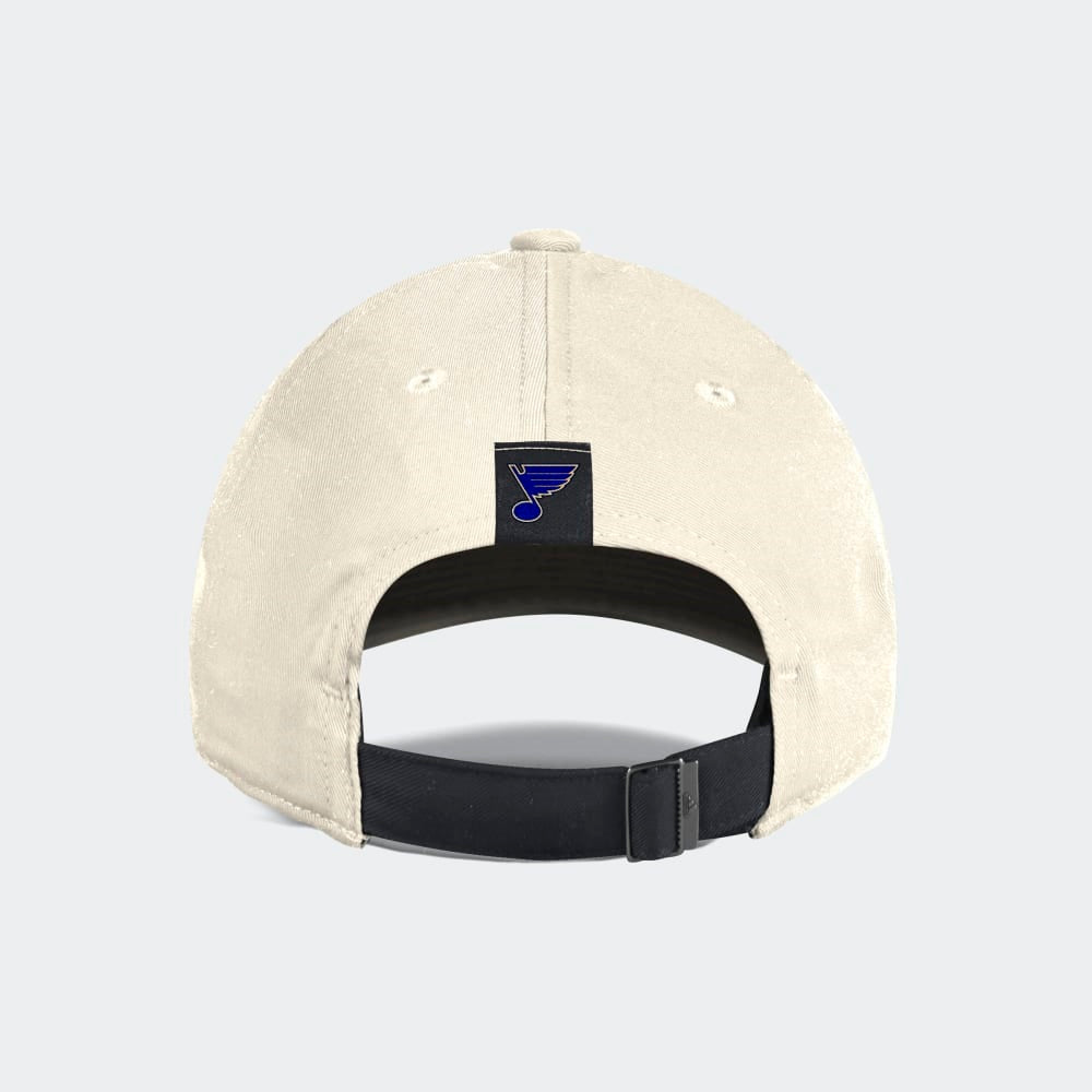 ST. LOUIS BLUES NOTE ADIDAS ADJUSTABLE HAT - CREAM/BLACK