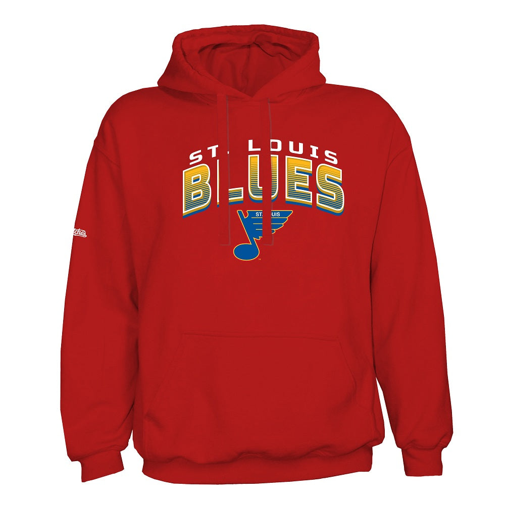 ST. LOUIS BLUES STITCHES RETRO FREQUENCY HOODIE - RED