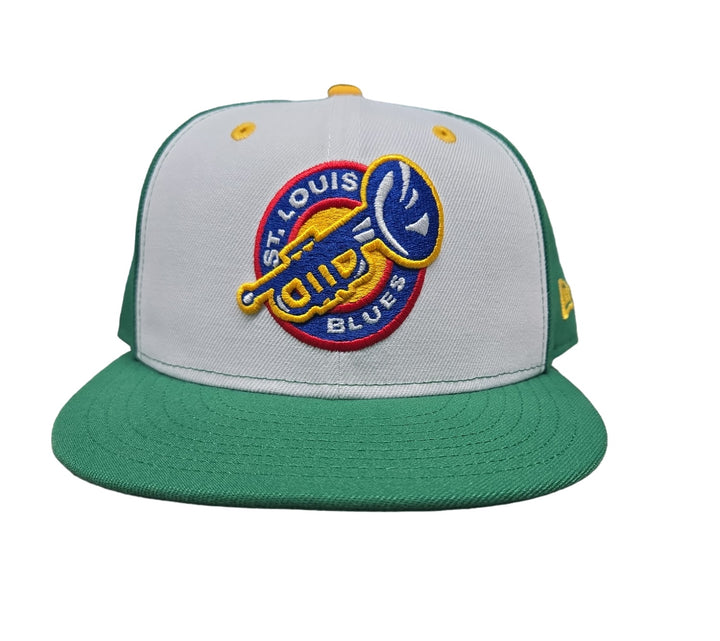 ST. LOUIS BLUES TRUMPET MARDI GRAS SNAPBACK - GREEN