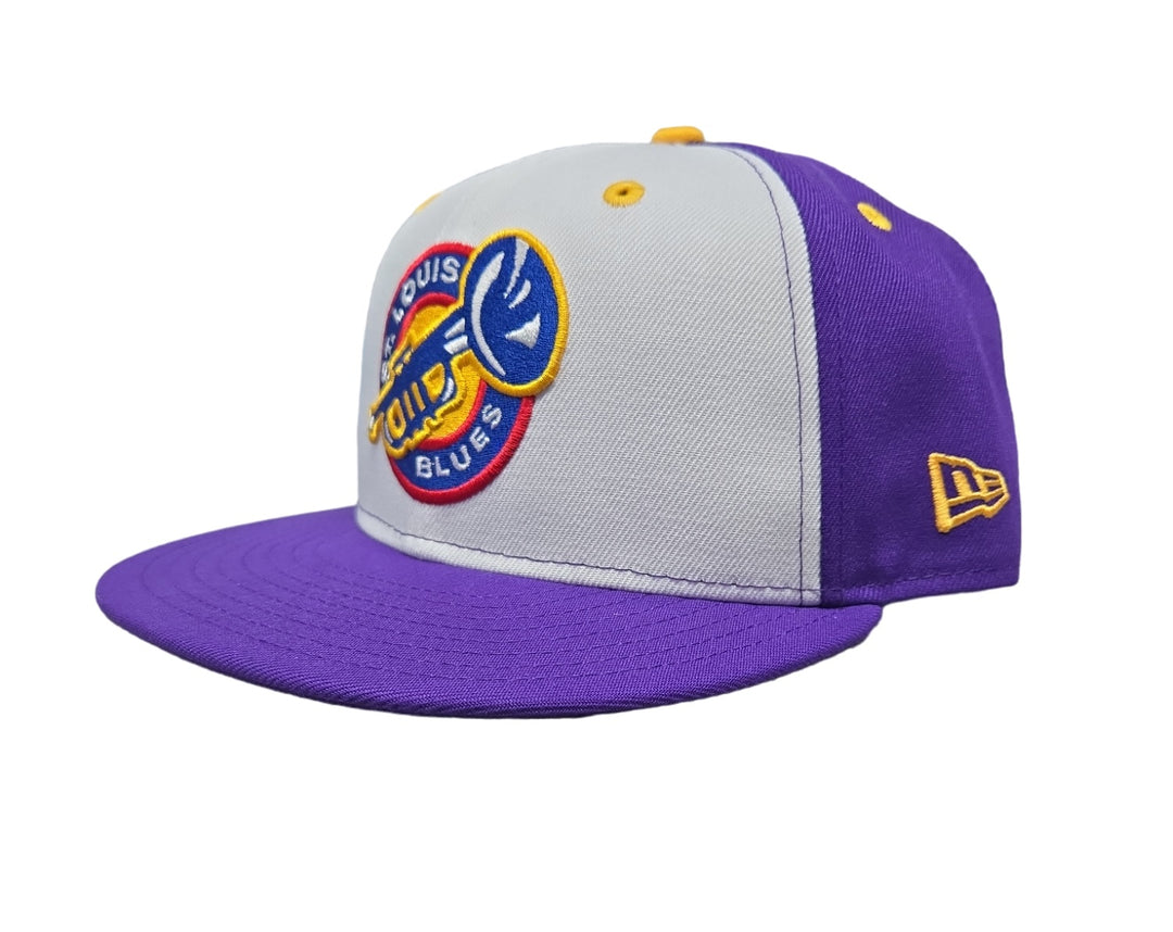 ST. LOUIS BLUES TRUMPET MARDI GRAS SNAPBACK - PURPLE