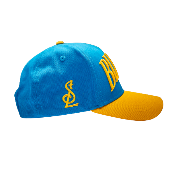 ST. LOUIS BLUES SERIES SIX ARCHED BLUES WORDMARK ADJUSTABLE HAT - BLUE/GOLD