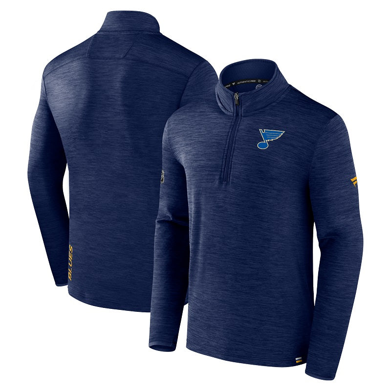 ST. LOUIS BLUES FANATICS NOTE LC 1/4 ZIP - NAVY