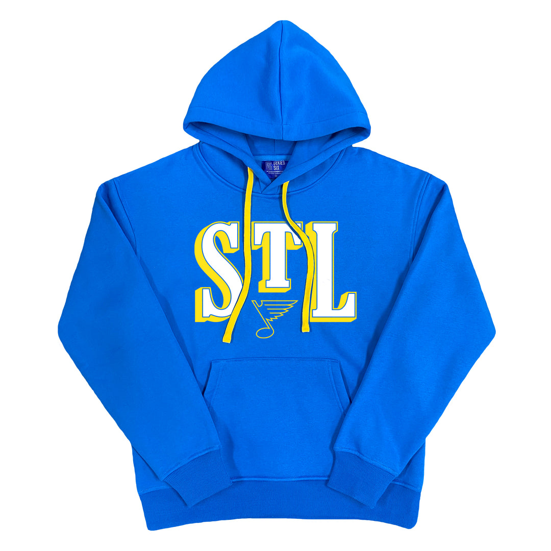 ST. LOUIS BLUES SERIES SIX STL PRIMARY STACKED HOODIE - BLUE Hoodie Series Six