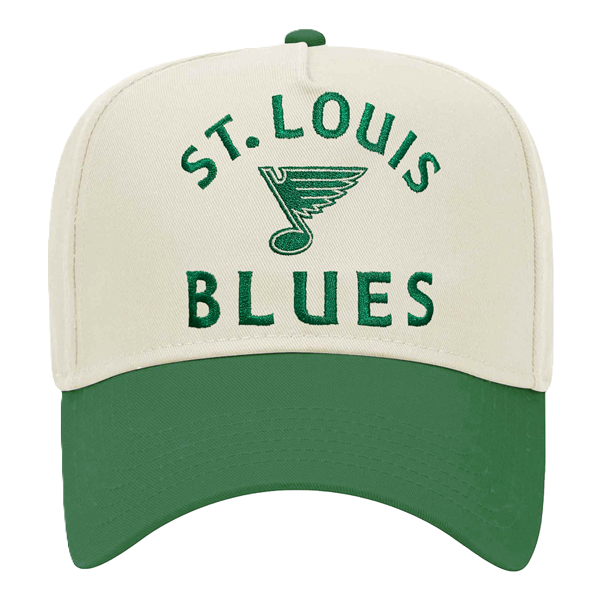 ST. LOUIS BLUES SERIES SIX NOTE LOGO SNAPBACK - BEIGE/GREEN Adjustable Cap Series Six