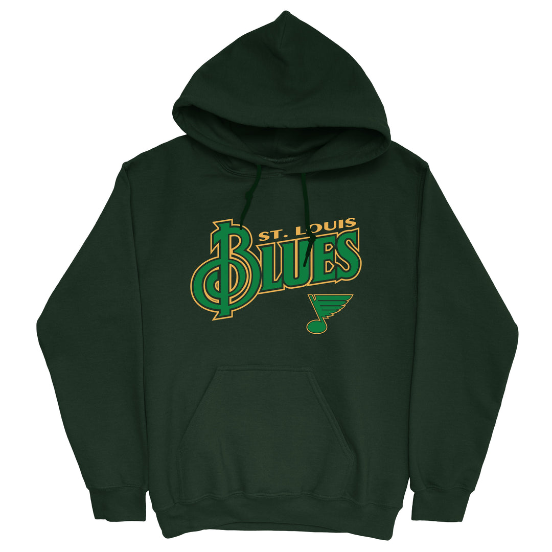ST. LOUIS BLUES SERIES SIX ST. PADDY'S FOREST GREEN HOODIE