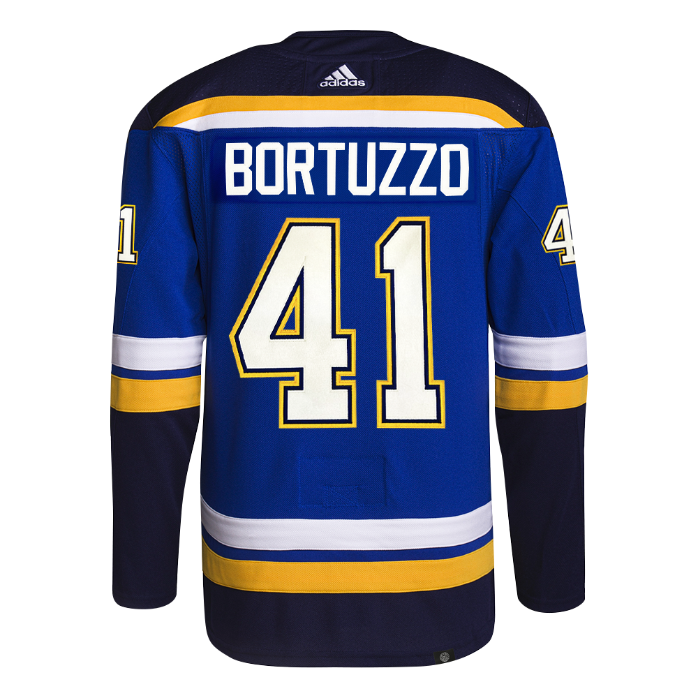 ST. LOUIS BLUES ADIDAS AUTHENTIC PRO-STITCH BORTUZZO #41 HOME JERSEY - BLUE Jersey adidas   