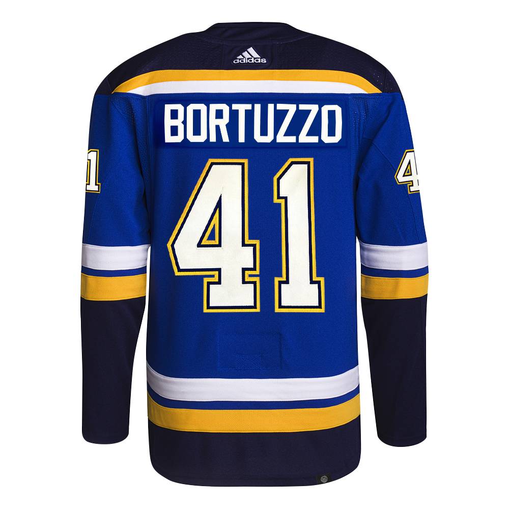 ST. LOUIS BLUES ADIDAS AUTHENTIC PRO-STITCH BORTUZZO #41 HOME JERSEY - BLUE