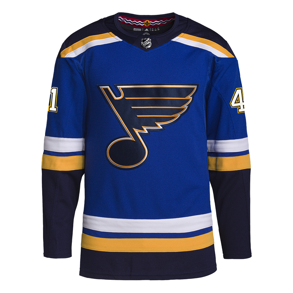 ST. LOUIS BLUES ADIDAS AUTHENTIC PRO-STITCH BORTUZZO #41 HOME JERSEY - BLUE Jersey adidas   