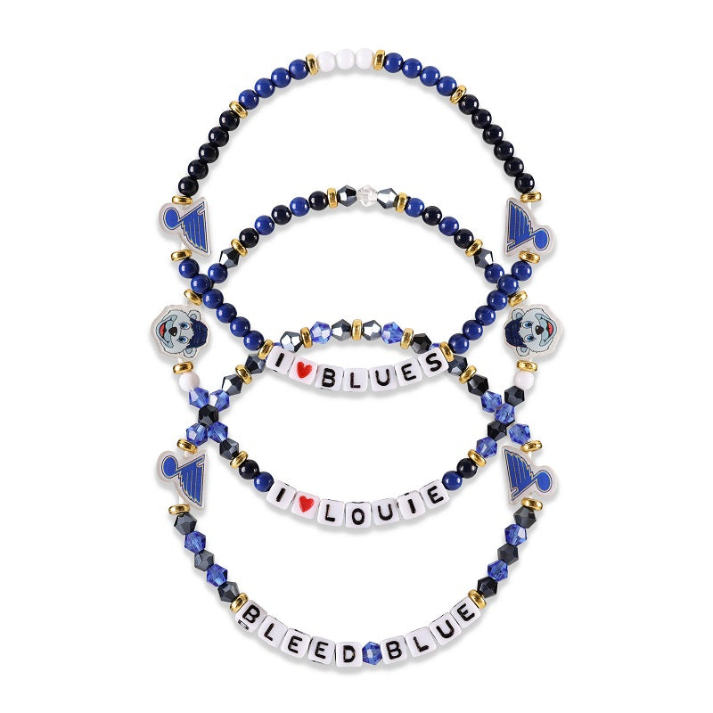 ST. LOUIS BLUES FOCO TEAM FRIENDSHIP BRACELETS - 3-PACK