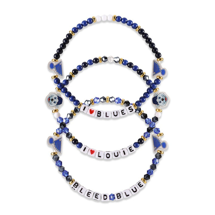 ST. LOUIS BLUES FOCO TEAM FRIENDSHIP BRACELETS - 3-PACK Accessories FOCO   