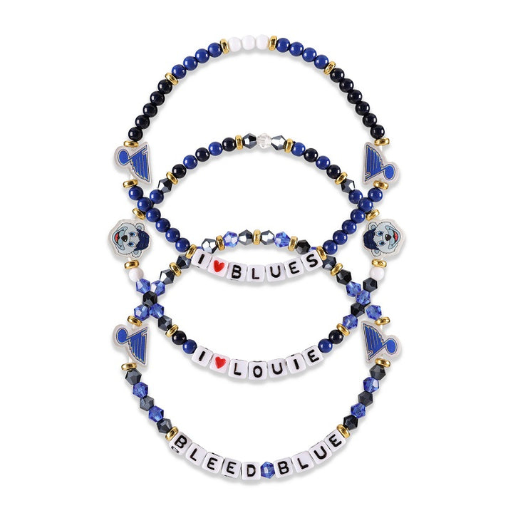 ST. LOUIS BLUES FOCO TEAM FRIENDSHIP BRACELETS - 3-PACK