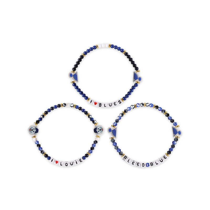 ST. LOUIS BLUES FOCO TEAM FRIENDSHIP BRACELETS - 3-PACK