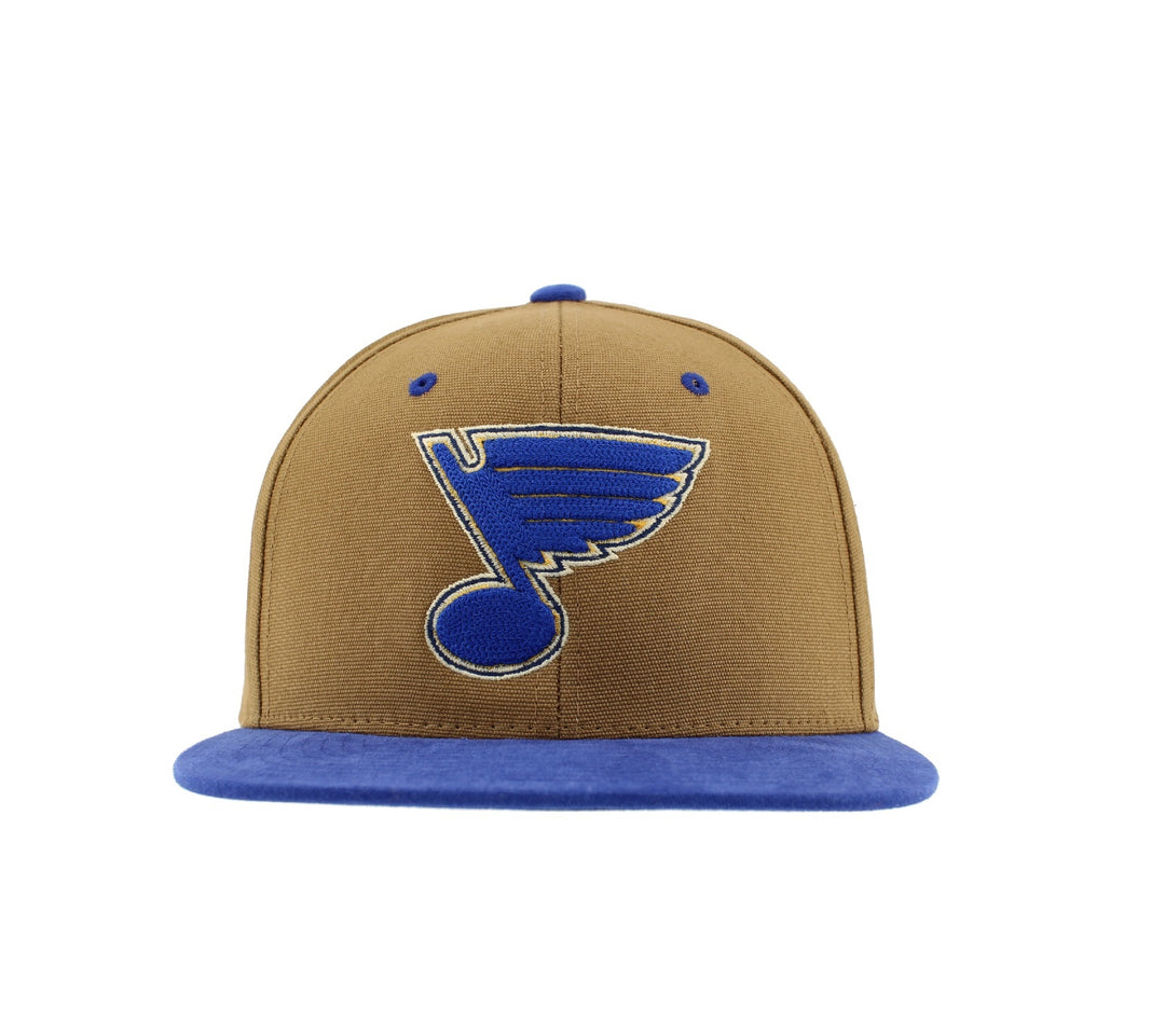 ST. LOUIS BLUES ZEPHYR BISCOTTI SNAPBACK HAT- BROWN/ROYAL