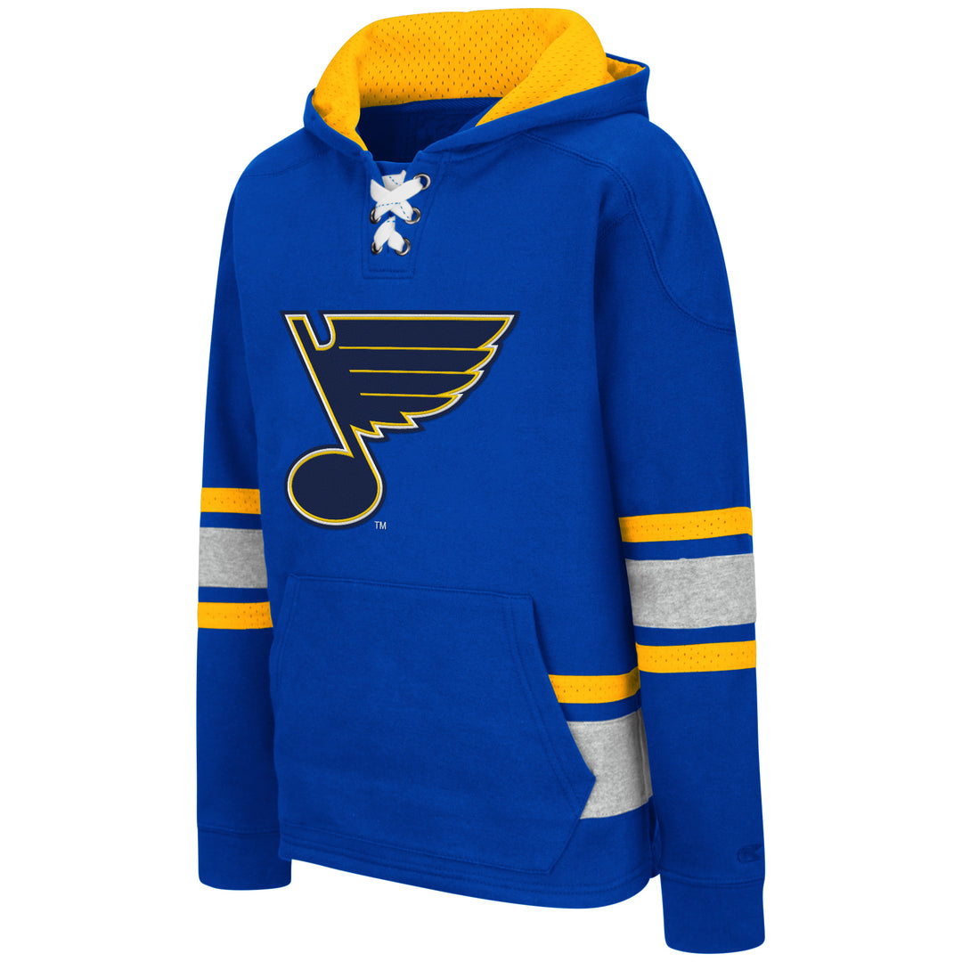 ST. LOUIS BLUES COLOSSEUM YOUTH LACES HOODIE - ROYAL Hoodie Colosseum   