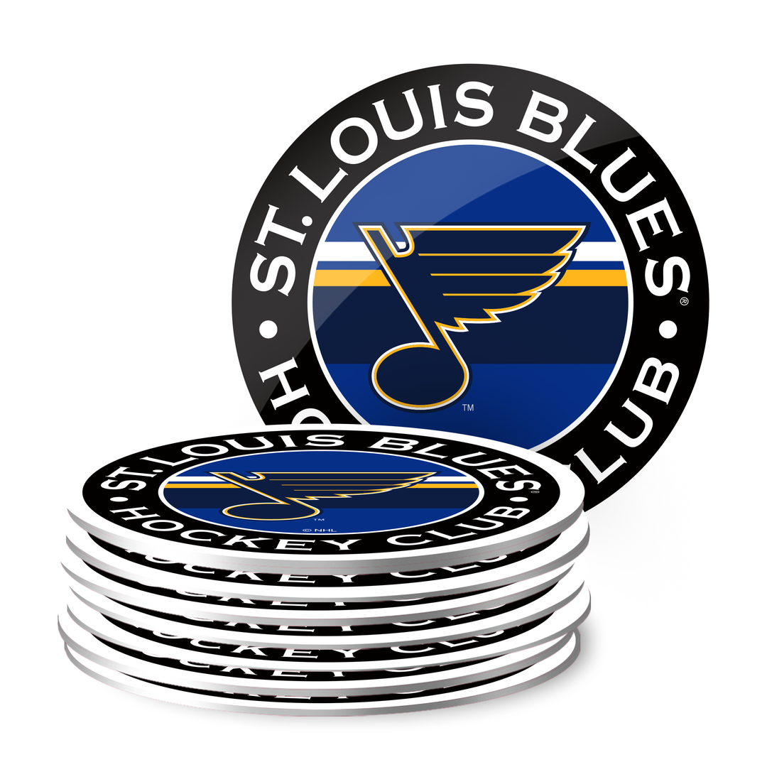 St. Louis Blues 8pk Coaster Stripe Design Set Drinkware Sports Decor   