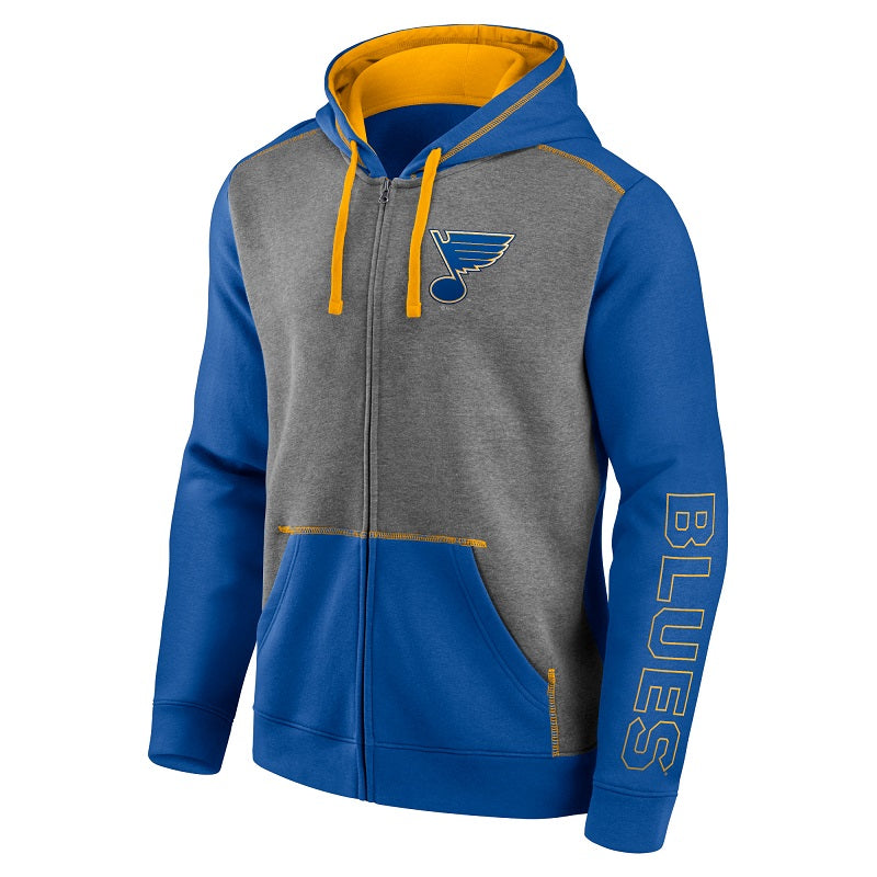 ST. LOUIS BLUES NOTE CONTRAST HOODIE - GREY/ROYAL