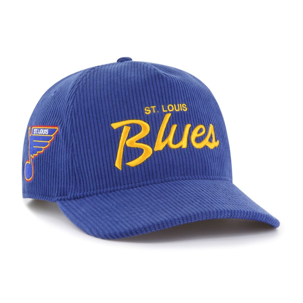 ST. LOUIS BLUES '47 RETRO SCRIPT CROSSTOWN CORD SNAPBACK - ROYAL BLUE Hat '47 Brand