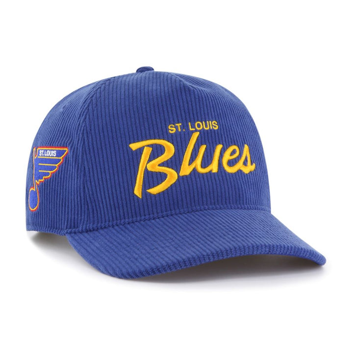 ST. LOUIS BLUES '47 RETRO SCRIPT CROSSTOWN CORD SNAPBACK - ROYAL BLUE Hat '47 Brand