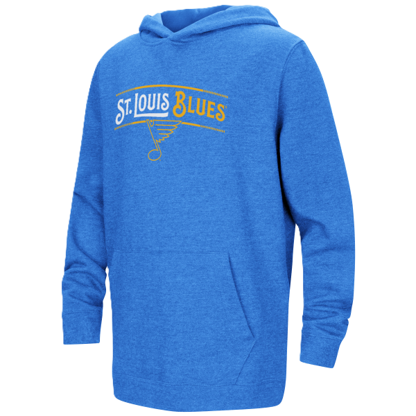 ST. LOUIS BLUES COLOSSEUM YOUTH NOTE LOGO WORDMARK ARCH HOODIE – BLUE Hoodie Colosseum
