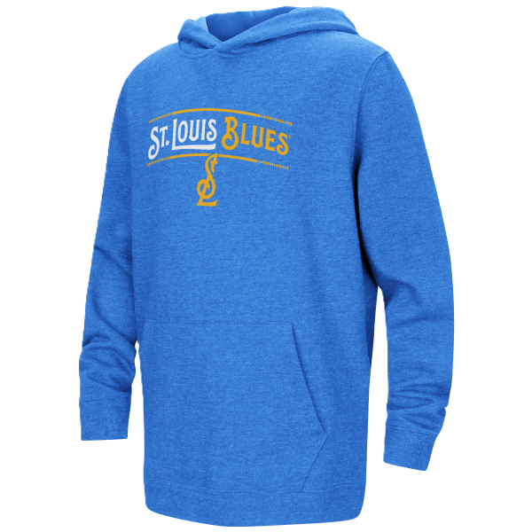 ST. LOUIS BLUES COLOSSEUM YOUTH STL LOGO WORDMARK ARCH HOODIE – BLUE Hoodie Colosseum