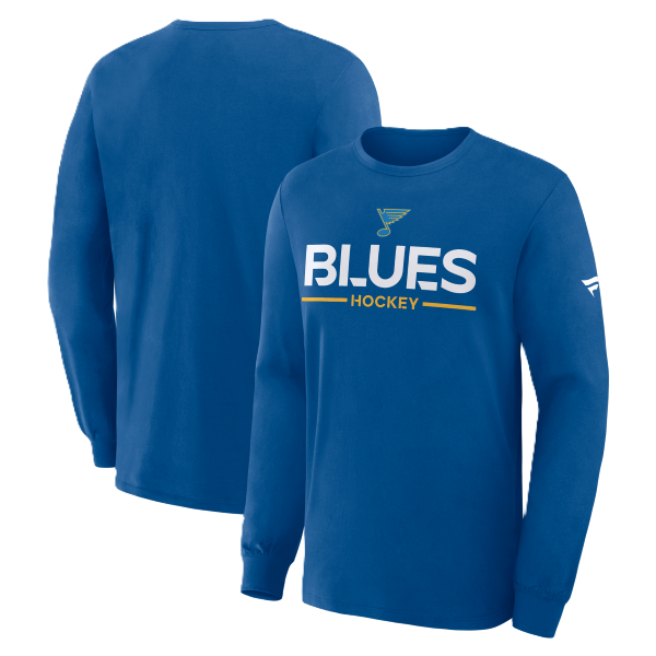 ST. LOUIS BLUES FANATICS AUTHENTIC PRO RINK LONG SLEEVE TEE - BLUE Long Sleeve Fanatics