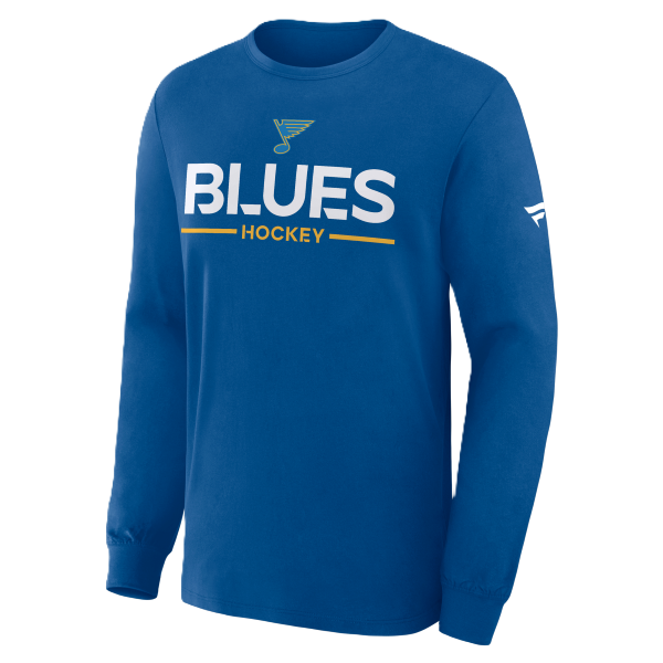 ST. LOUIS BLUES FANATICS AUTHENTIC PRO RINK LONG SLEEVE TEE - BLUE Long Sleeve Fanatics