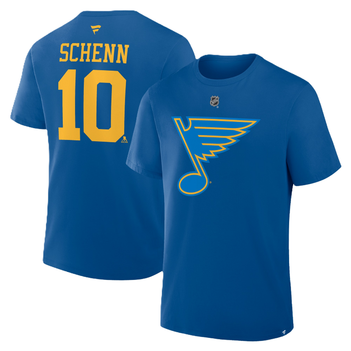 ST. LOUIS BLUES FANATICS NEW LOGO SCHENN HOME TEE - Blue T-shirt Fanatics