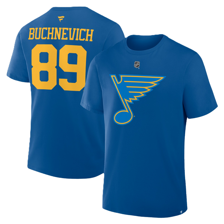 ST. LOUIS BLUES FANATICS NEW LOGO BUCHNEVICH HOME TEE - Blue T-shirt Fanatics