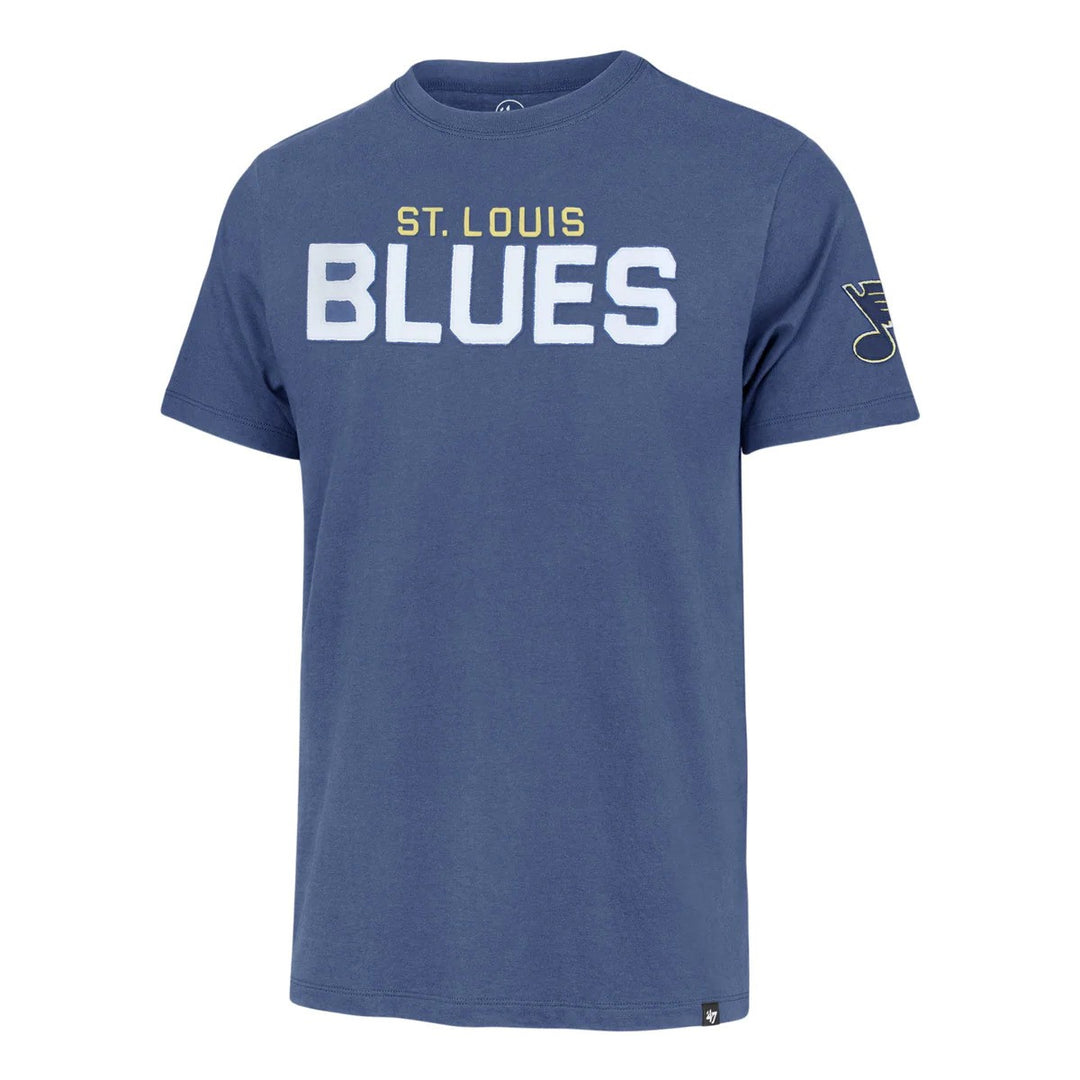 ST. LOUIS BLUES ’47 MENS WORD FIELDHOUSE T-SHIRT - BLUE T-shirt '47 Brand   