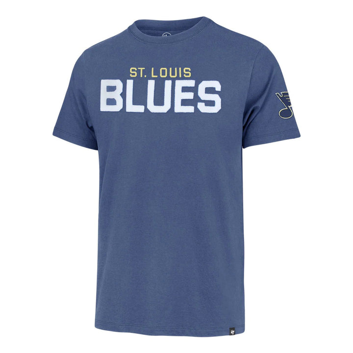 ST. LOUIS BLUES ’47 MENS WORD FIELDHOUSE T-SHIRT - BLUE T-shirt '47 Brand   