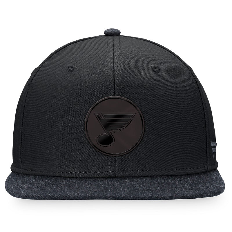 ST. LOUIS BLUES FANATICS TONAL NOTE FLAT SNAPBACK - BLACK