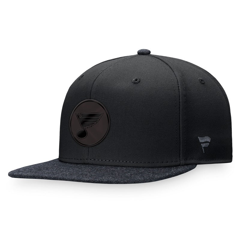 ST. LOUIS BLUES FANATICS TONAL NOTE FLAT SNAPBACK - BLACK Hat Fanatics   